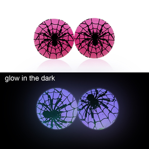 Ingrosso bagliore nel buio di Halloween perline in Silicone stampate con ragnatela 15MM grado incandescente gioielli fai da te perline per la creazione di penne - Product Image 4