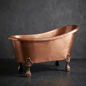 Baignoire autoportante en cuivre martelé, baignoire à pattes, ovale, en métal, pour la maison et l'hôtel - Product Image 2