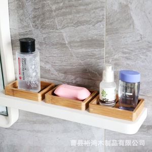 <b>Bamboo</b> <b>Soap</b> <b>Dish</b> Rectangular Minimalist Design For Bathroom Home Use - Product Image 4