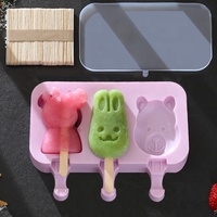 Moules à sucettes glacées en silicone de haute qualité, petites, formes de dessins animés variées, durables, pour la fabrication maison de glaces et de chocolats