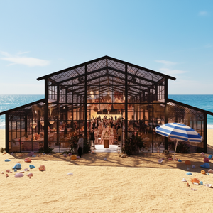 Abri en PVC noir pour 500 personnes, structure à travée libre, type <span class=keywords><strong>Orangerie</strong></span>, Conservatoire, Atrium, Tentes pour Mariages et Expositions, Imperméable - Product Image 3