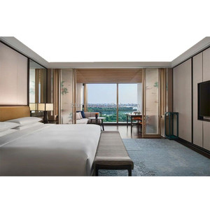 Custom Contemporary 3 Star Hotel Wooden <b>King</b> Bed Frame with Bedding <b>Sheet</b> Set for Boutique Hotel Guest Bedroom Furniture Sets - Product Image 2