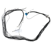 Harness Manajemen Sirkuit Terpadu Chrome Bulkhead Blue Multi-Pin Plug Spade Ring Terminal Zip Tie Bundled Marine Boat