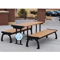Table de pique-nique en plastique recyclé, mobilier d'extérieur rond pliable et rectangulaire