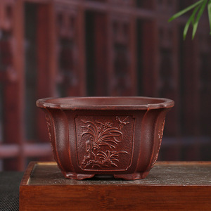 Maceta de Bonsái Hecha a Mano de Arcilla Púrpura Yixing, Sin Esmaltar, Transpirable, Maceta de Cerámica China Vintage para Suculentas, Decoración del Hogar - Product Image 2