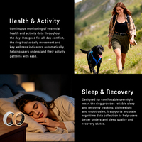 Vente flash - Bague intelligente mate en acier inoxydable, étanche IP68, surveillance du sommeil, suivi de l'oxygène sanguin, fréquence cardiaque, contrôle par geste via application