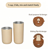 Tasses à café isothermes pour le camping et les voyages en plein air, gobelets à café en acier inoxydable à double paroi avec bouchon rabattable, sans fuite