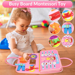 Venta al por mayor de juguete Montessori amigable para viajes, tablero de juego de actividad ocupada de fieltro con fabricante para dibujar - Product Image 6