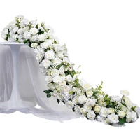 Nouvelle Composition Florale Artificielle en Soie Rose pour Mariage Transfrontalier avec Arche et Décorations de Table pour Demande en Mariage et Photographie