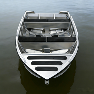 Bateau de pêche et de <span class=keywords><strong>chasse</strong></span> en aluminium de 18 pieds, bateau à fond plat avec moteur hors-bord, activité nautique en plein air - Product Image 1