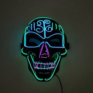Maschera LED a Tre Colori a Forma di Teschio in PVC, Maschera Integrale Luminosa per Feste di Halloween, <span class=keywords><strong>Horror</strong></span> e Scherzi Spaventosi, Costume per Cosplay - Product Image 2