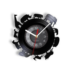 Décoration <span class=keywords><strong>murale</strong></span> en fer Décoration <span class=keywords><strong>murale</strong></span> en métal Éléphants d'Afrique Découpé au laser <span class=keywords><strong>Horloge</strong></span> <span class=keywords><strong>murale</strong></span> Record Animaux de la faune Habitat Carte de - Product Image 2