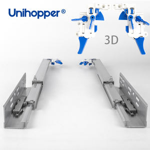 Unihopper-Tiroirs de panier à 3 volets Pousser pour ouvrir les rails télescopiques cachés - Product Image 6