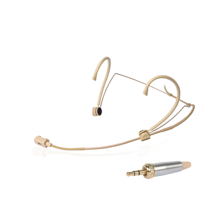 Micrófono <span class=keywords><strong>de</strong></span> Diadema Beige con Cable para Sistema <span class=keywords><strong>de</strong></span> Radiodifusión Inalámbrica, Micrófono <span class=keywords><strong>de</strong></span> Doble Gancho para Orejas - Product Image 2