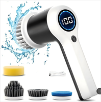 Nettoyeur de douche électrique sans fil à 2 vitesses avec affichage du niveau de batterie 2000 mAh, respectueux de l'environnement, certifié CE, en plastique ABS et microfibre