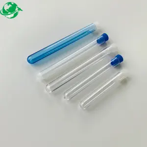 Good quality custom clear colorful tube polystyrene and polypropylene plastic test tube with lids