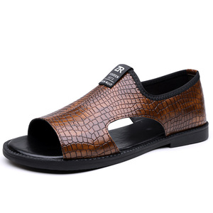 <span class=keywords><strong>Sandali</strong></span> Romani da Uomo Taglia Grande Estivi Casual con Punta Aperta Traspiranti Suola Morbida Antiscivolo Fodera in PU per Spiaggia - Product Image 5