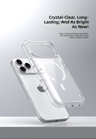 Coque de téléphone portable magnétique antichoc hybride TPU+PC transparente anti-jaunissement pour iPhone 18Pro/18 Pro Max (pro/vente en gros)
