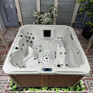 Hiện đại Acrylic ngoài trời lớn hình bầu dục bồn tắm Spa với 10 máy bay phản lực cho nhiều người massage trong khách sạn biệt thự phòng tắm - Product Image 6