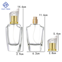Flacon de parfum de luxe en verre transparent à fond épais avec bouchon doré/argenté, pulvérisateur à pompe, diffuseur à bâtonnets 50 ml pour homme/femme - Meilleures ventes
