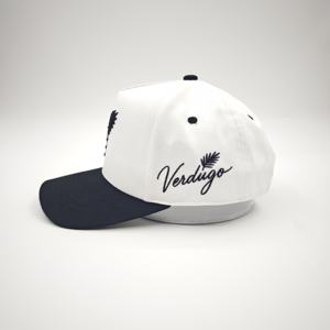 Casquette de baseball Oxford bicolore à 5 panneaux, personnalisable avec logo brodé 3D, modèle A-Frame à pois, unisexe, vente en gros fabricant - Product Image 4