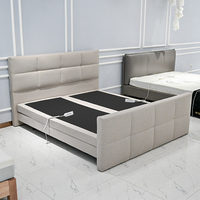 Lit électrique réglable Konfurt Split Queen Size avec commande filaire, tête et pied de lit blancs, certifié CE, pour usage domestique et hôtelier