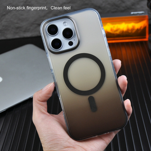 IMD Gradient Couleur Translucide Magnétique Robuste Téléphone étui pour <span class=keywords><strong>iphone</strong></span> 15 14 <span class=keywords><strong>13</strong></span> Pro Max Doux PC + TPU + TPE Anti-chute Couverture Rigide - Product Image 3