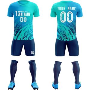 Camiseta de Fútbol Personalizada con Nombre y Número, Sublimada, Impresión 3D, Cuello en V, Uniforme Transpirable Unisex para Adultos - Product Image 1