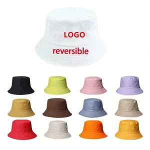 Chapeaux unisexes multicolores, chapeau de pêche en coton personnalisé avec logo, protection UV pour la plage et les activités de plein air, chapeau seau personnalisable - Product Image 1