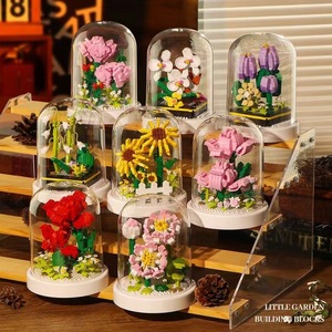 Sunflower Building <b>Blocks</b> Flower Ornament With Light Valentine'S Day Gift For Teenagers 200-400 Pieces Round <b>Shape</b> - Product Image 5