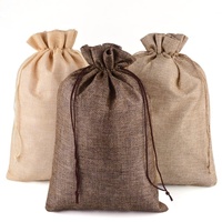 Sac en jute naturel écologique avec cordon de serrage, plusieurs tailles et couleurs, pochette de rangement en toile de jute, sac cadeau personnalisé avec logo pour Noël