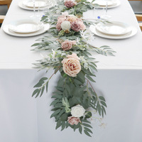 Corredor de flores artificial t0132, para mesas em casamento, arco de flores artificiais, rosa da videira, para decoração de backdrop