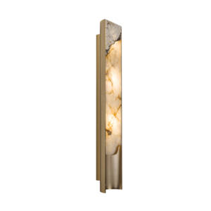 Applique Murale Vintage en Laiton Antique <span class=keywords><strong>de</strong></span> Luxe avec Cadre en Albâtre, <span class=keywords><strong>Lampe</strong></span> Décorative pour la Maison, la Chambre à Coucher, le <span class=keywords><strong>Chevet</strong></span>, la Salle <span class=keywords><strong>de</strong></span> Bain, le Salon - Product Image 2
