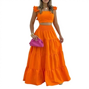 Nouvelle Collection Printemps 2026 : <span class=keywords><strong>Ensemble</strong></span> Décontracté Femme Style Européen et Américain – Robe Trapèze Sexy à Bretelles en Polyester Uni Tendance - Product Image 1