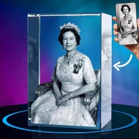 HBL Vente en gros de cristaux transparents en forme de cœur 3D pour gravure photo, vierges, carrés, pour décoration de table DIY au laser