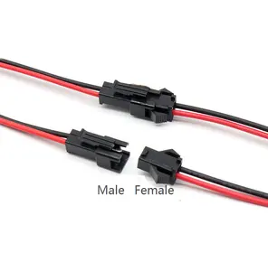 Kunden spezifischer SM 2-poliger 3-poliger Stecker Stecker Kabel Überbrückung kabel für LED-Streifen lampe 22awg Kabelbaum