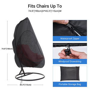 Cubierta de <span class=keywords><strong>silla</strong></span> columpio impermeable <span class=keywords><strong>para</strong></span> patio exterior de <span class=keywords><strong>larga</strong></span> vida útil - Product Image 2