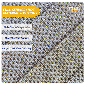 Wholesale Silver <strong>Glitter</strong> Honeycomb Knit Mesh Breathable Lightweight Sparkle Mesh Fabric for Sneaker Upper Material - Product Image 1