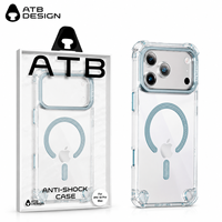 Étui de téléphone antichoc en TPU PC avec logo personnalisé ATB pour iPhone 18 Pro Max, cadre d'objectif en métal, magnétique, anti-jaunissement, coque transparente