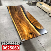 Plateau de table en résine époxy opaque noir mat de noyer sud-américain de grande taille et de haute qualité pour la maison, le salon ou le bureau