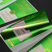 Feuille d'or personnalisé PVC découpé étiquettes auto-adhésives autocollant étanche vinyle impression étiquette d'emballage pour shampooing supermarché