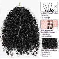 Extensiones de Cabello Humano Virgen de Alta Calidad, Super Double Drawn, para Crochet, con Anillas, Cabello Remy Brasileño Natural