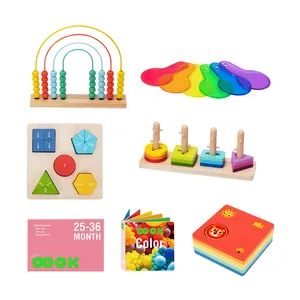 Color Sorting Toys For Toddlers Color Piece Hand Puzzle Children Abacus Frame Building Block Shape Matching Toy
