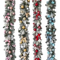 Wanwan W17 PVC Dichte Vloeiende Witte Ranken Glimmende Kerstversieringen voor Bureau- en Raamdecoratie Feestdagen Decoratie Cadeau
