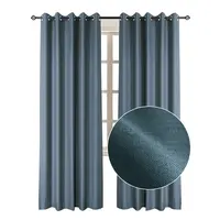 Moda mavi % 100% polyester Curtins perde karartma termal perdeler oturma odası lüks yatak odası pencereleri için