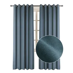 Großhandel blau vorhang verkauf windows-Fashion Blue 100% Polyseter Vorhänge Vorhang Blackout Thermo vorhänge Wohnzimmer Luxus für Schlafzimmer Fenster