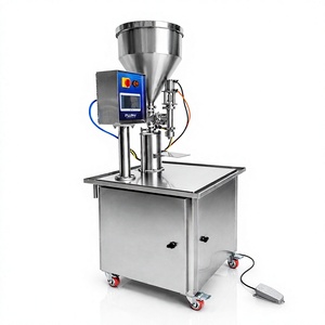 Machine de remplissage semi-automatique électrique numérique à piston en acier inoxydable avec contrôle PLC pour miel, gel et eau pure - Product Image 1