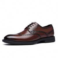 Nouvelles chaussures habillées formelles en microfibre sculptée à lacets, respirantes, style britannique coréen, chaussures décontractées pour marié, chaussures de mariage