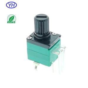 Potentiomètre rotatif vertical de haute qualité avec interrupteur, échantillons gratuits, linéaire 10k 50k 100k, film de carbone, 5 broches, arbre en plastique de 9 mm - Product Image 1