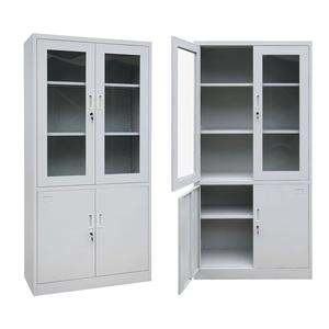 Precio al por mayor: Moderno archivador metálico de acero de 2 niveles y 4 puertas, con estantes ajustables y desmontables, para uso en oficinas y escuelas. - Product Image 3